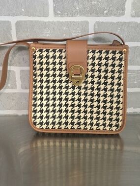 Foxlover Houndstooth Fabric Shoulder Bag